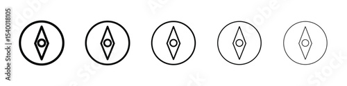 compass navigation icon isolated vector on white background set
