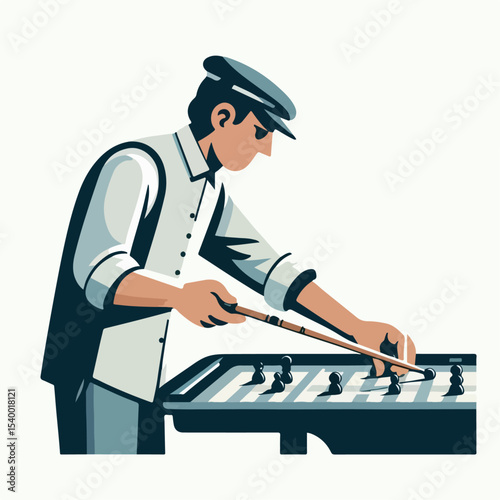 illustration of someone playing billiards