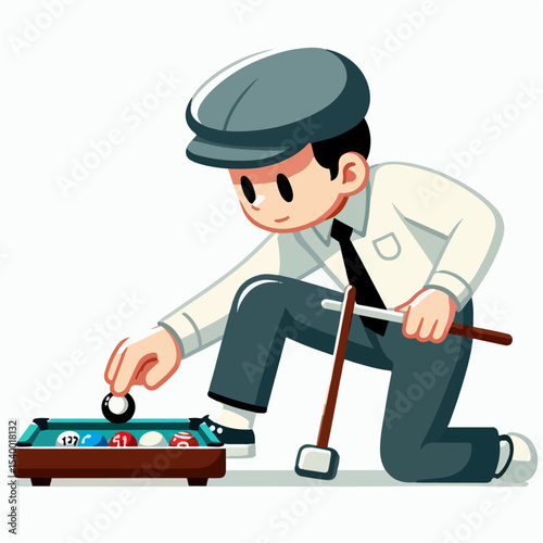 illustration of someone playing billiards