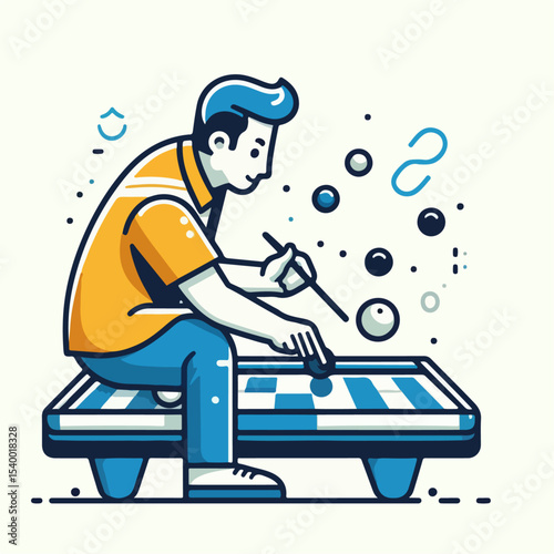 illustration of someone playing billiards