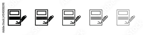 Contract signing icon isolated vector on white background set