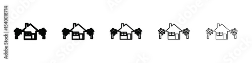 cool home icon isolated vector on white background set