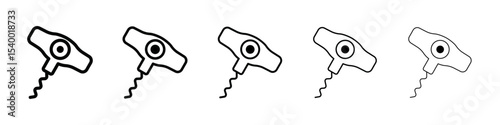 Corkscrew opener icon isolated vector on white background set