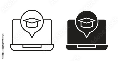 E-learning icon Logos. Flat Vector Icon Design Template