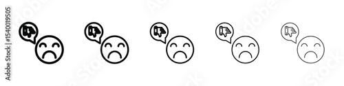 criticism icon isolated vector on white background set
