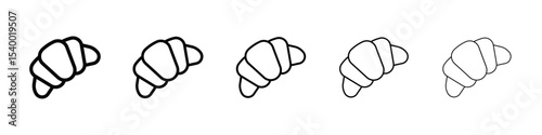 Croissant icon isolated vector on white background set