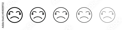 Crying icon isolated vector on white background set