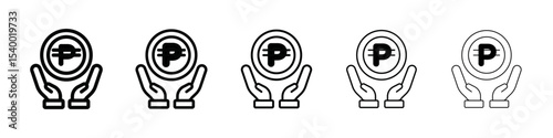 Cuba peso icon isolated vector on white background set