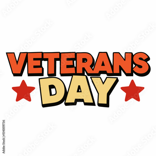 typography design of happy veterans day