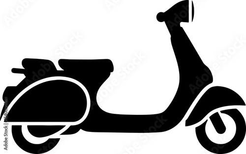 Black Scooter Silhouette