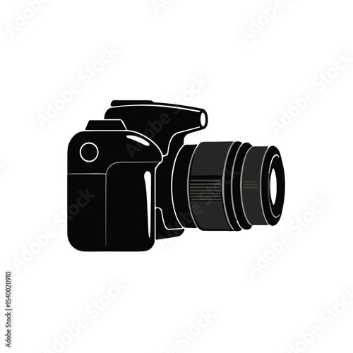 Camera body in black design for Photographer's Day concept  