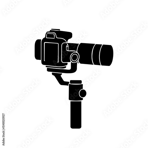 Camera on gimbal stand for Photographer's Day and camera bodies  