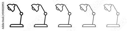desk lamp icon isolated vector on white background set