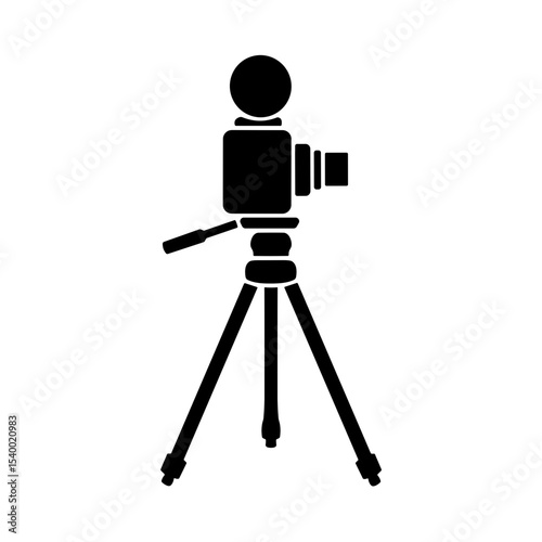 Vintage tripod camera icon for Camera Bodies and concept of Photographer's Day  
