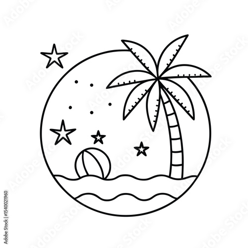 vector illustration of a tropical island