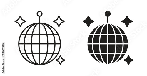 Disco ball icon for social media, app, and web design. Vector illustration.