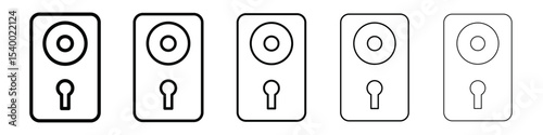 Door knob icon isolated vector on white background set