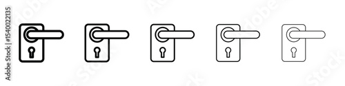 Door knob icon isolated vector on white background set
