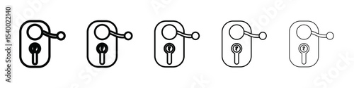 Door knob icon isolated vector on white background set