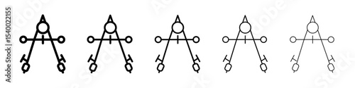 drawing compass icon isolated vector on white background set