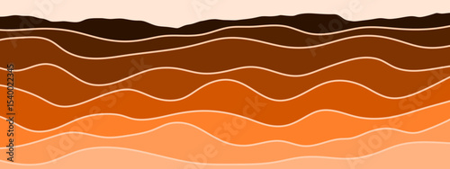 Layered soil and stone subsurface. Sedimentary rock strata