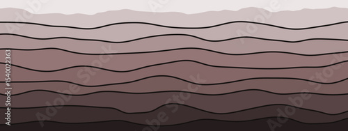 Layered soil and stone subsurface. Sedimentary rock strata