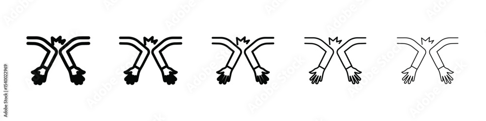 Fototapeta premium elbow greeting icon isolated vector on white background set