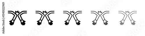 elbow greeting icon isolated vector on white background set