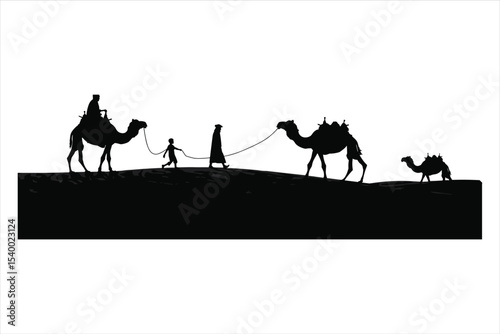 camels in the desert, camel, desert, horse, silhouette, vector, sunset, illustration, animal, egypt, sand, sun, nature, travel, cowboy, landscape, caravan, wild, camels, sky, western, sahara, people, 