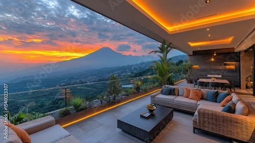 Sunset View Patio with Modern Furniture