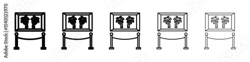 Exhibit icon isolated vector on white background set