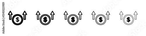 Expensive icon isolated vector on white background set