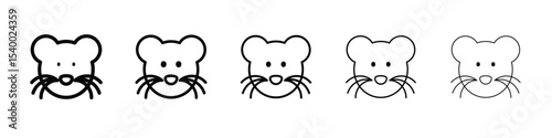 Face of mouse icon isolated vector on white background set