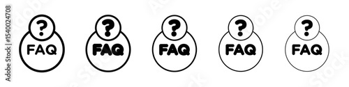 FAQ icon isolated vector on white background set
