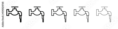 Faucet tap water icon isolated vector on white background set