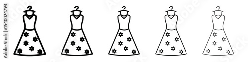 Fashion boutique icon isolated vector on white background set