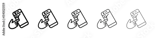Finger confirms signature isolated vector on white background set