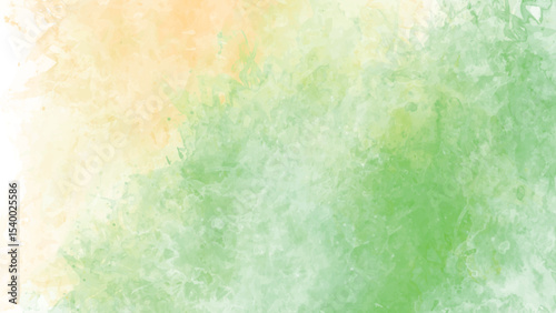 Abstract Watercolor Background Pastel Green and Peach Color Gradient Texture Soft Brush Strokes Splashes Digital Painting Spring Summer Design Element