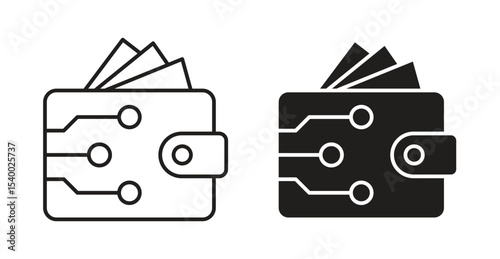Cryptocurrency wallet icon Logos. Flat Vector Icon Design Template