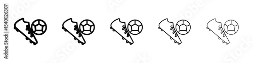 football soccer shoes icon isolated vector on white background set