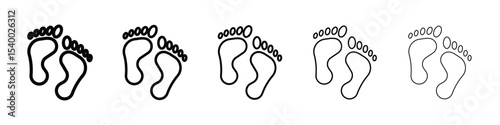 footprint human icon isolated vector on white background set