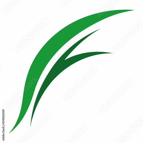 Abstract green grass blades design element