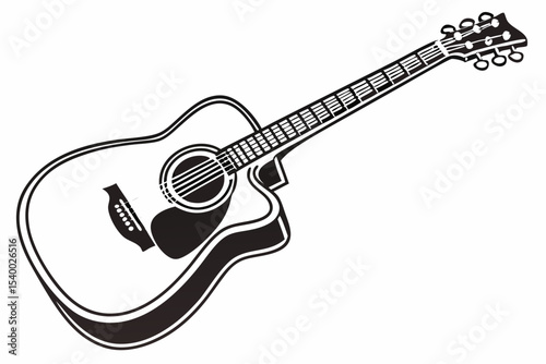 guitar sihouette black vector
