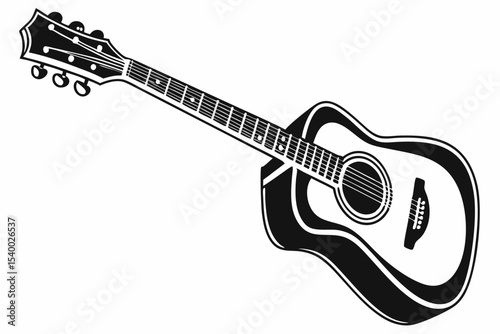 guitar sihouette black vector