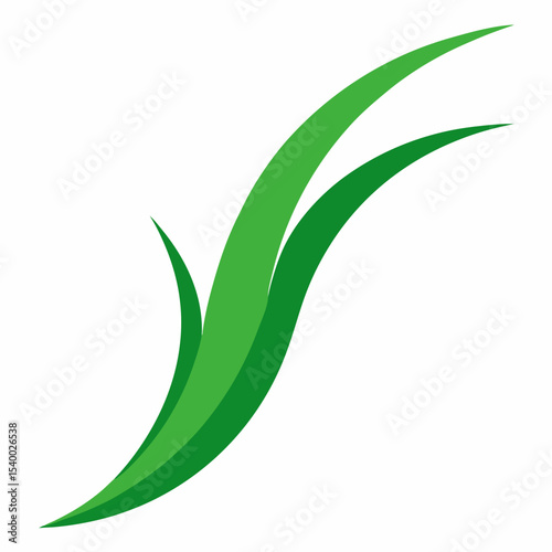 Abstract green grass blades design element