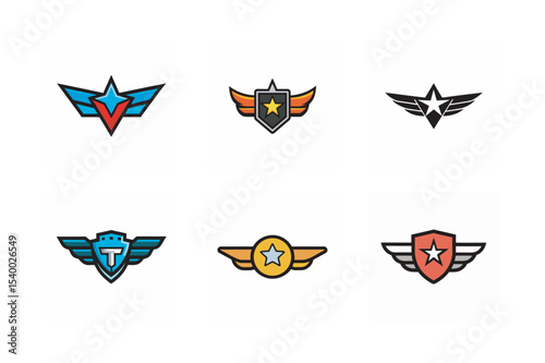 logo with extended eagle like wings