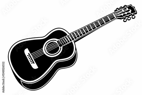 guitar sihouette black vector
