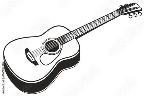 guitar sihouette black vector