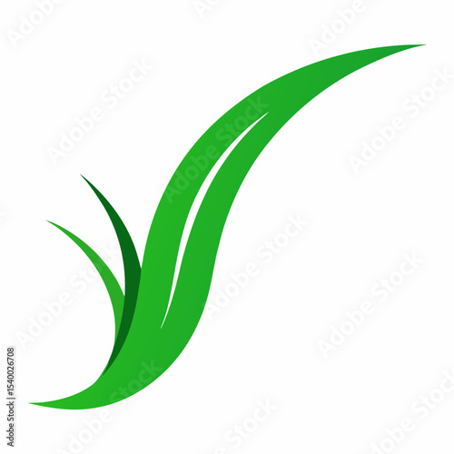 Abstract green grass blades design element