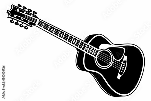 guitar sihouette black vector